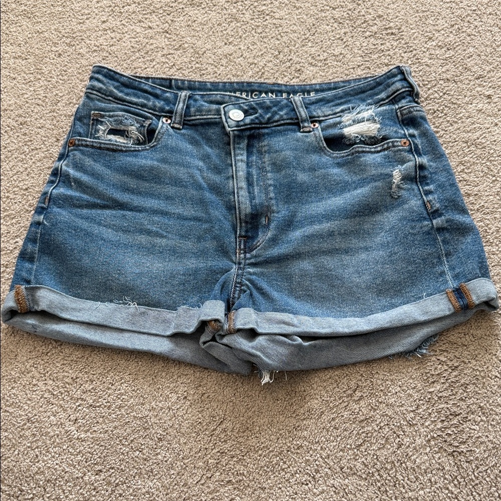 American Eagle Outfitters Distressed Blue Jean Shorts (size 8)